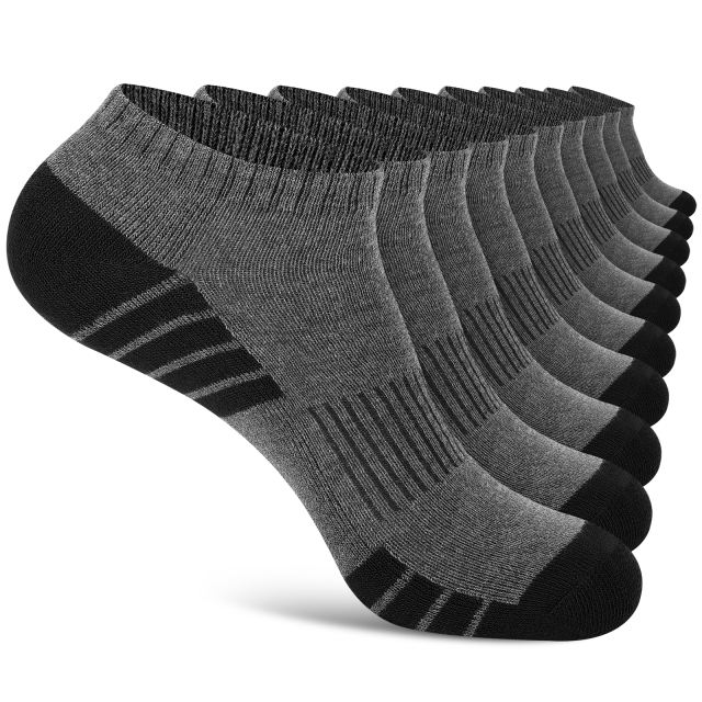 EALLCO 10 Pack Men's Athletic Ankle Socks Cushion Low Cut Running Socks for Men