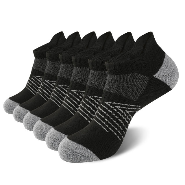 EALLCO Men's Athletic Ankle Socks Mens Cushioned Breathable Low Cut Socks 6 Pairs