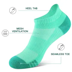 EALLCO Women's Ankle Low Cut Socks Athletic Cushioned Running Socks for Women 6 Pairs