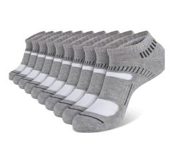 EALLCO 10 Pairs Mens Ankle Socks Breathable Cushion Socks for Men Compression Arch Socks