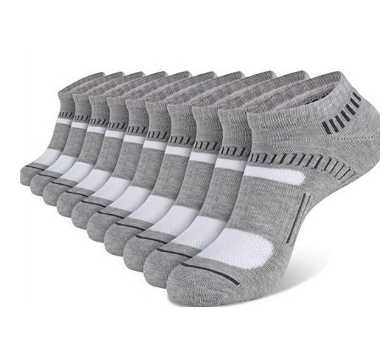 EALLCO 10 Pairs Mens Ankle Socks Breathable Cushion Socks for Men Compression Arch Socks