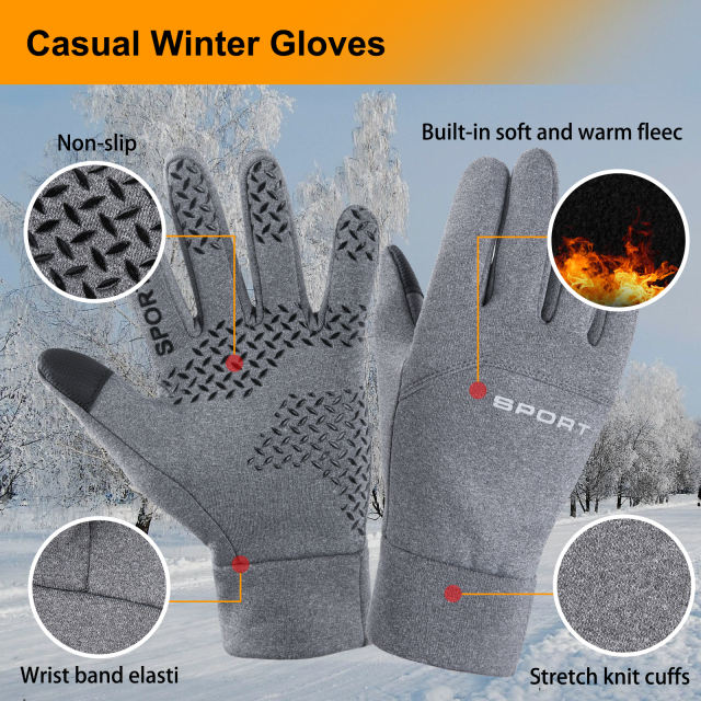 EALLCO Winter Gloves Men & Women Non-Slip Waterproof Comfortable Gloves