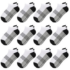 EALLCO Kids Socks 12 Pairs Ankle Athletic Socks Half Cushioned Socks With Low Cut Tab For Little Big Kids