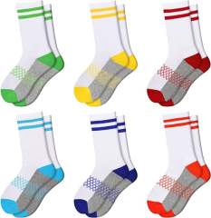 EALLCO Kids Crew Socks Cushioned Athletic Soft Socks Colorful Comfortable Sport Socks For Kids 6 pairs