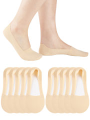 EALLCO 10 pairs Womens No Show Socks Low cut Invisible Non Slip Thin Silk Socks for Women