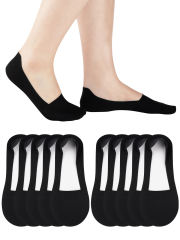 EALLCO 10 pairs Womens No Show Socks Low cut Invisible Non Slip Thin Silk Socks for Women