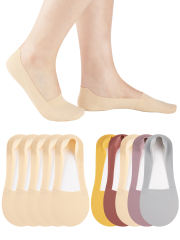 EALLCO 10 pairs Womens No Show Socks Low cut Invisible Non Slip Thin Silk Socks for Women