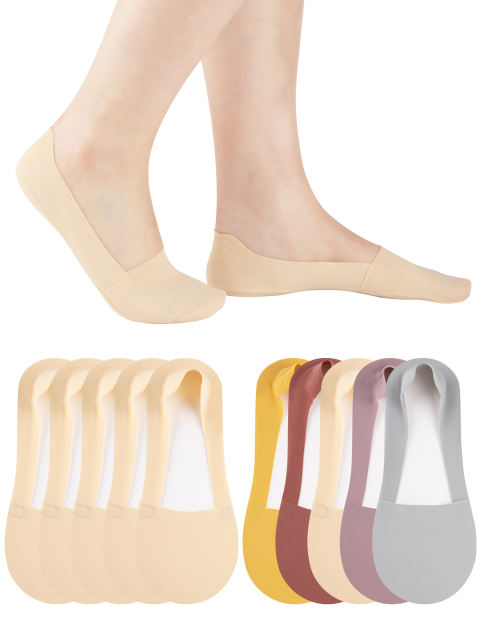 EALLCO 10 pairs Womens No Show Socks Low cut Invisible Non Slip Thin Silk Socks for Women