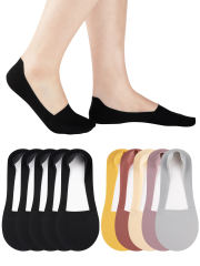 EALLCO 10 pairs Womens No Show Socks Low cut Invisible Non Slip Thin Silk Socks for Women