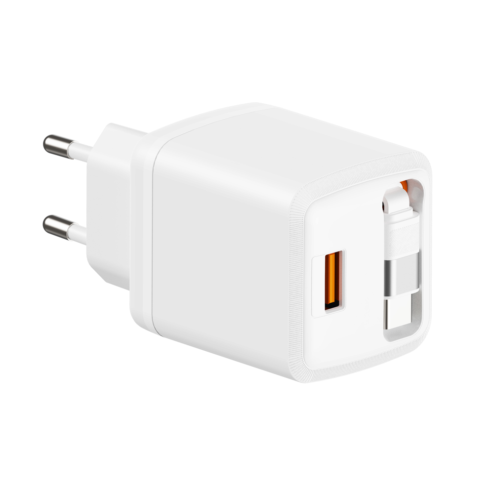 Zonhope GaN Retractable Charger Series 20W AC Fast Charger