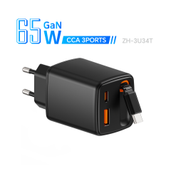 Zonhope GaN Retractable Charger Series 65W CCA Fast Charger