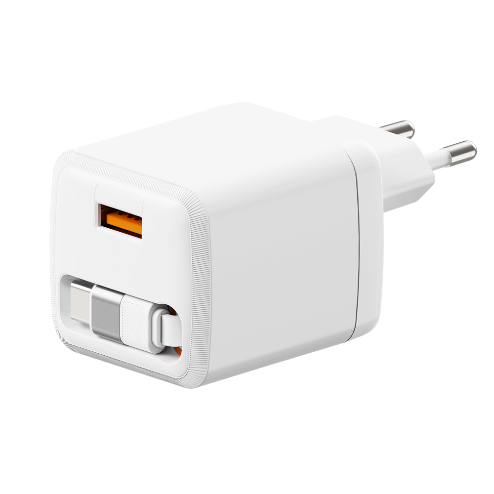 Zonhope GaN Retractable Charger Series 20W AC Fast Charger