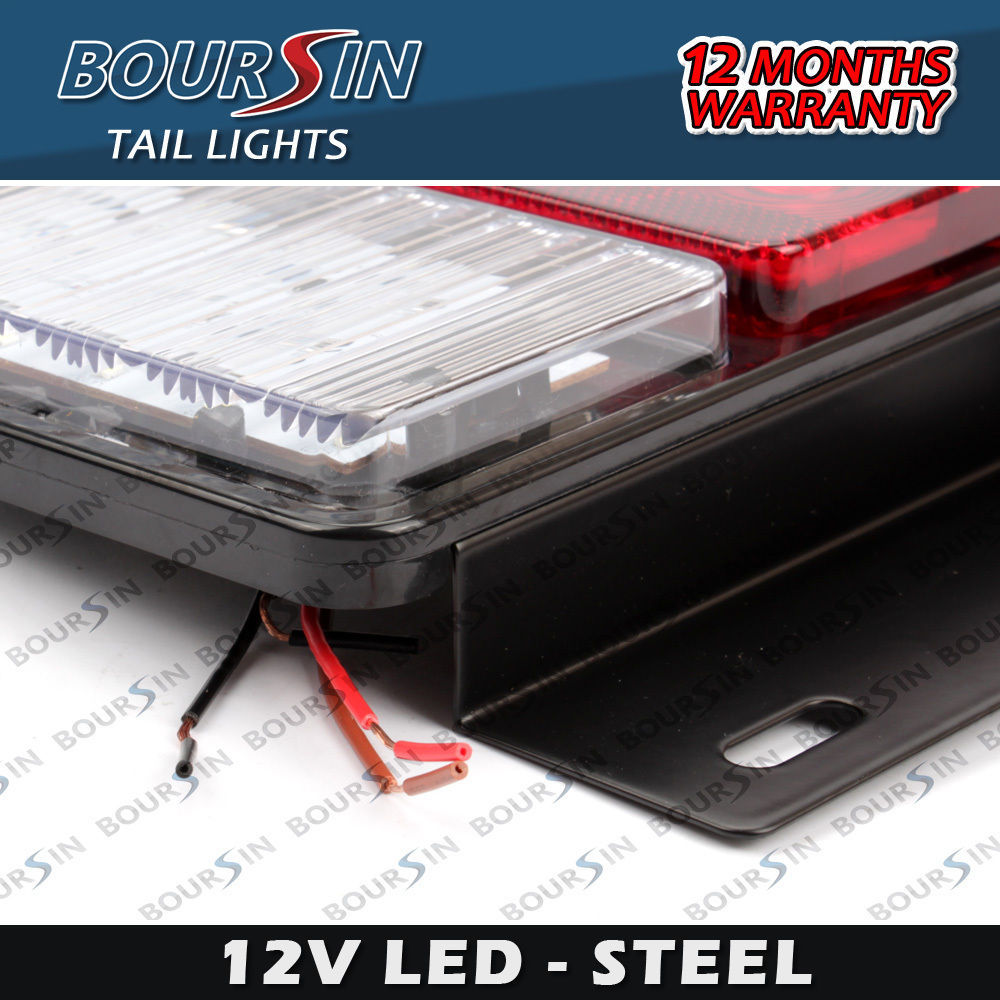 12V 44 LED'S Steel Rear Tail Lights Fit GMC W Series Isuzu Elf NPR NQR NKR NHR FSR FTR FRR 1984- WATERPROOF IP66