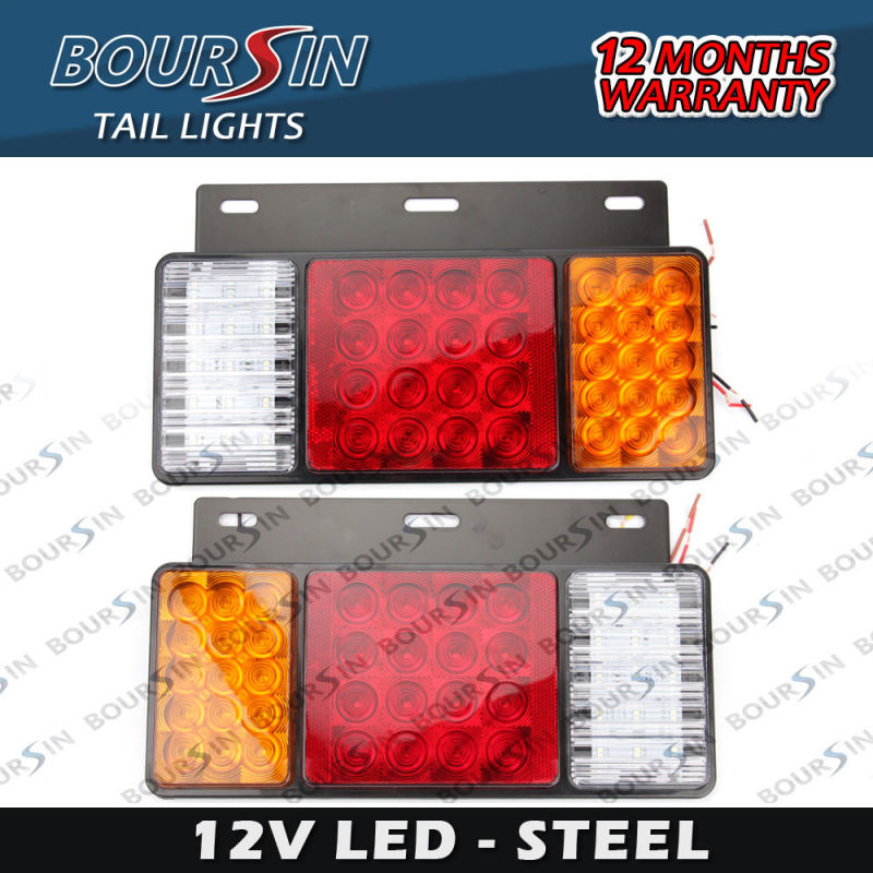 12V 44 LED'S Steel Rear Tail Lights Fit GMC W Series Isuzu Elf NPR NQR NKR NHR FSR FTR FRR 1984- WATERPROOF IP66