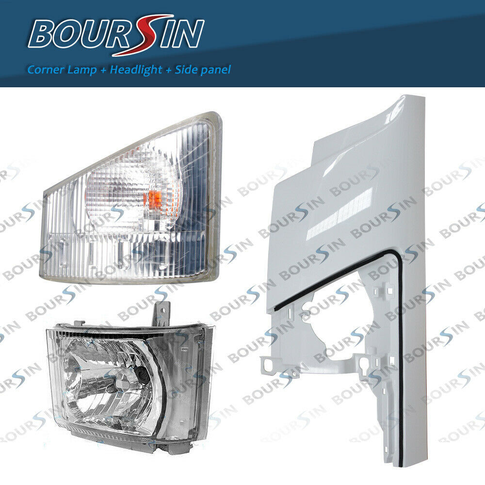 Side Panel + Corner Lamp + OEM Headlight For ISUZU NPR NQR NRR 2008- Driver side