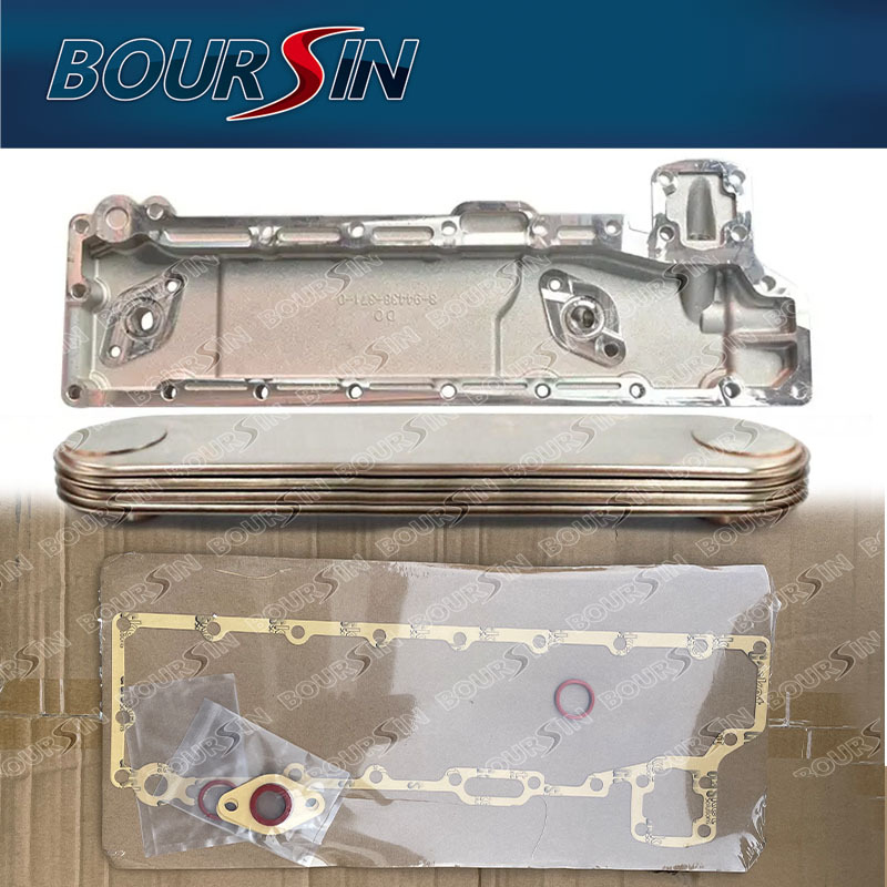 Oil Cooler Asm For ISUZU NPR NQR 4BD1 4BD2 1986-1998 3.9L with Cover Gasket kit