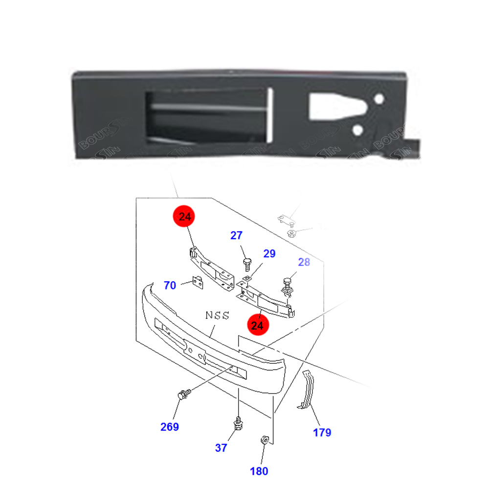 Bumper Bracket For Isuzu ELF NPR66 NKR66 NPR NKR 4BD1 4BE1 4HF1 1986- 8-94385-098-3 8-94385-097-3
