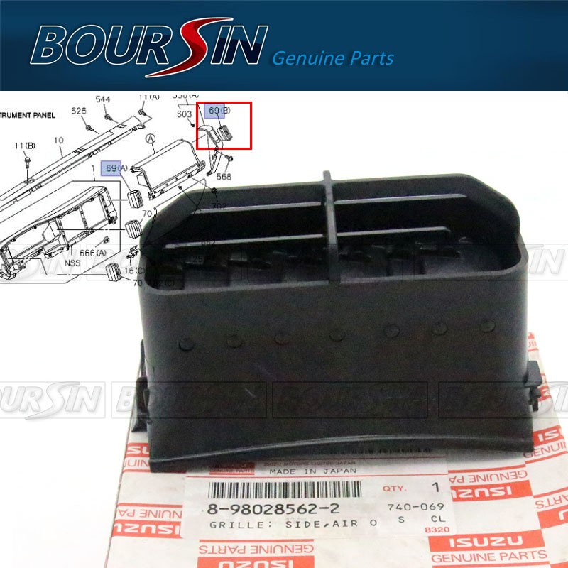 Grille Side Air Outlet (B) For ISUZU NPR NQR NRR NPR-HD 2008-  Genuine