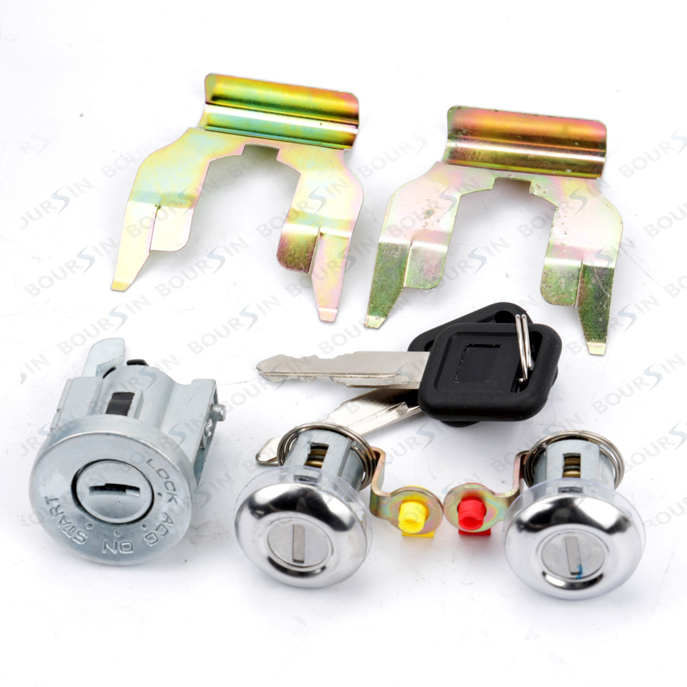 Ignition Cylinder & Door Lock Key Set For Isuzu NPR NQR NKR ELF CHEVROLET W3500 W4500 4BD2 4HE1 4HK1 4.8L 5.2L 6.0L 1994-07 W/ Clips 8-97092-405-1 8970924051 8-97092-405-0