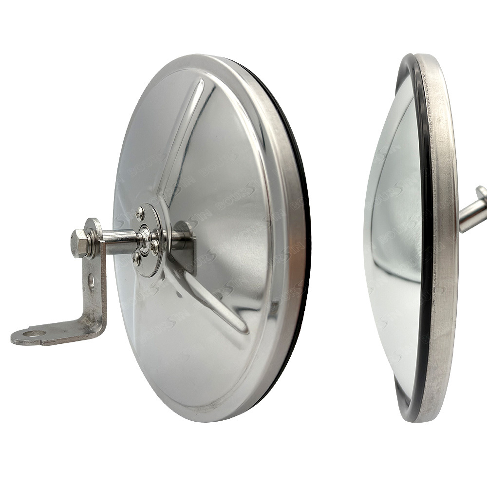 Convex Round Door Mirror Blind Spot For Isuzu NPR NQR NRR FSR FVR FRR GMC Chevrolet W3500 W4500 W5500 Mitsubishi Fuso Canter FE FG Truck Bus Atv Utv Adjustable Brackets