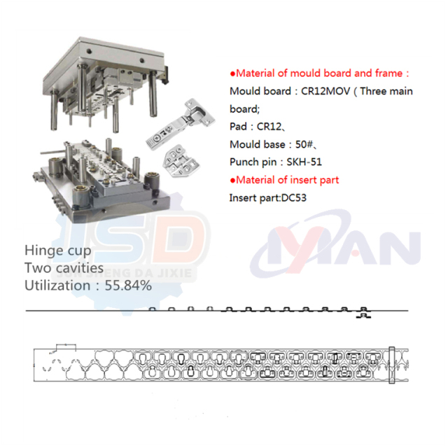 Cabinet Hinge High Speed Mould Door Hinge Production Line High Speed Press Machine Stamping Die Forming Mould