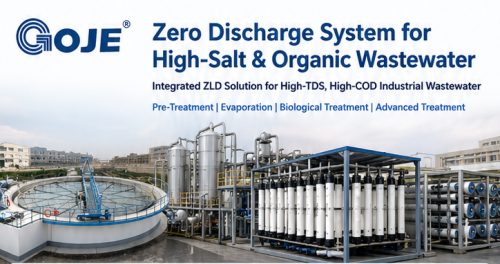 Zero discharge of high salt and organic wastewater