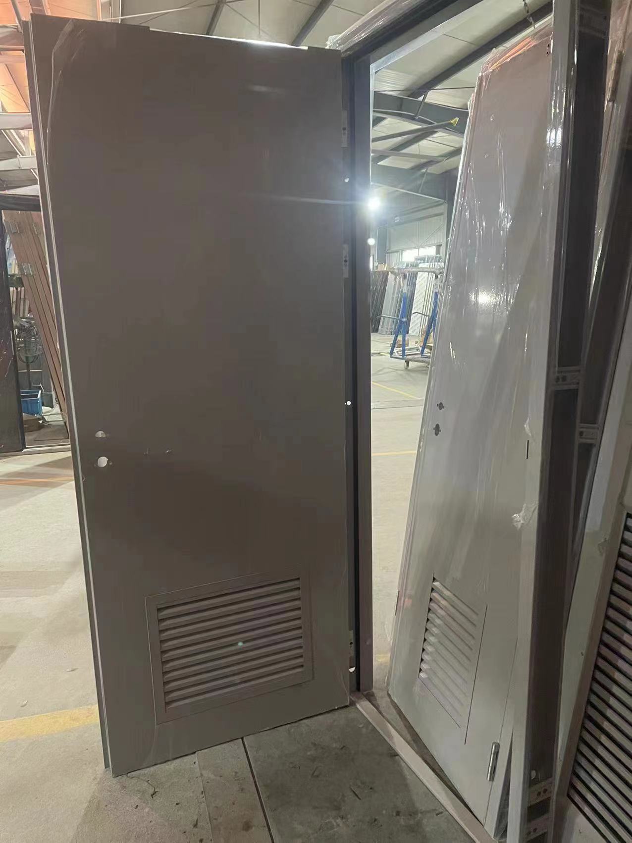 Commercial galvanized metal steel louvered door