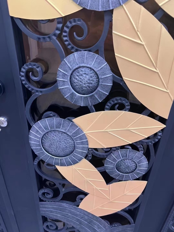 Single iron door with sidelights wrought iron front entry door with Arc top