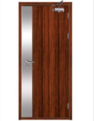 S.S plate and wooden surface finish UL Listed fire rated steel doors with detail drawing