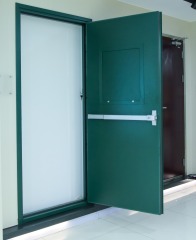 Single&Double fire rated steel door with panic bar and trim UL listed 120 Minutes fireproof door