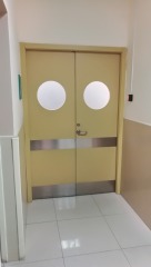 Automatic Swing door with vision panel and S.S kickplate for hospital