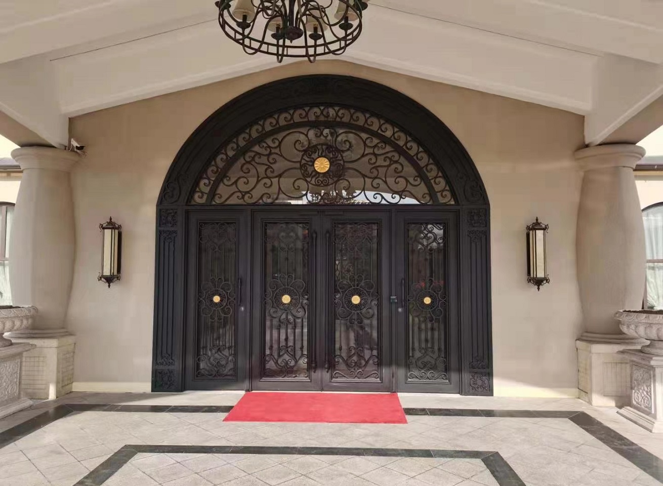 Wrought iron doors in factory