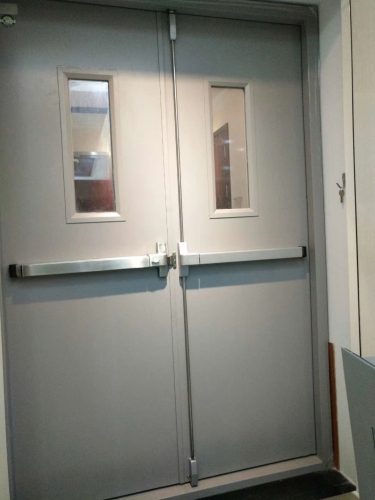 Double doors with panic bar and trim,UL listed 120 Minutes,with vision panel