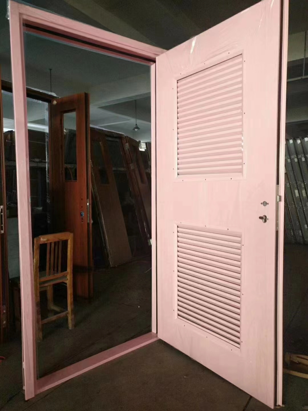 Single Double steel door with louver