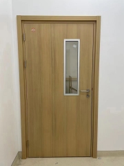 Wood Surface Finish with Vision Panel and SUS304 kick Plate Galvanized Steel Hospital Door