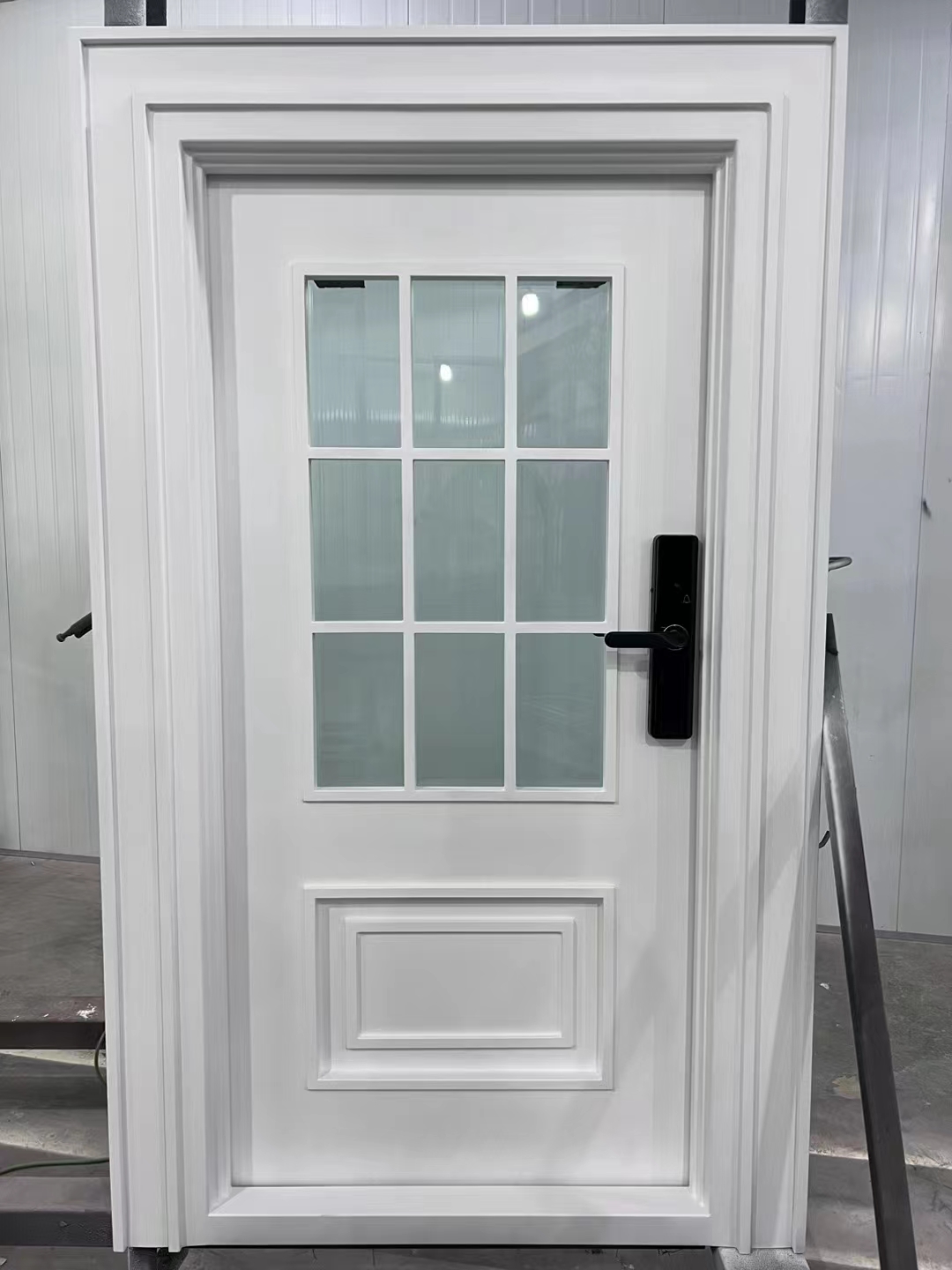 white wrought iron front door