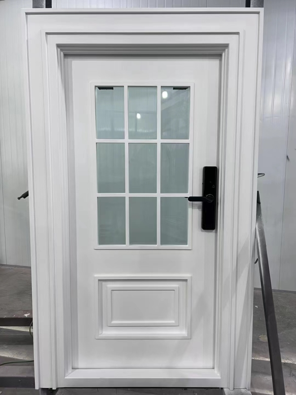 white wrought iron front door