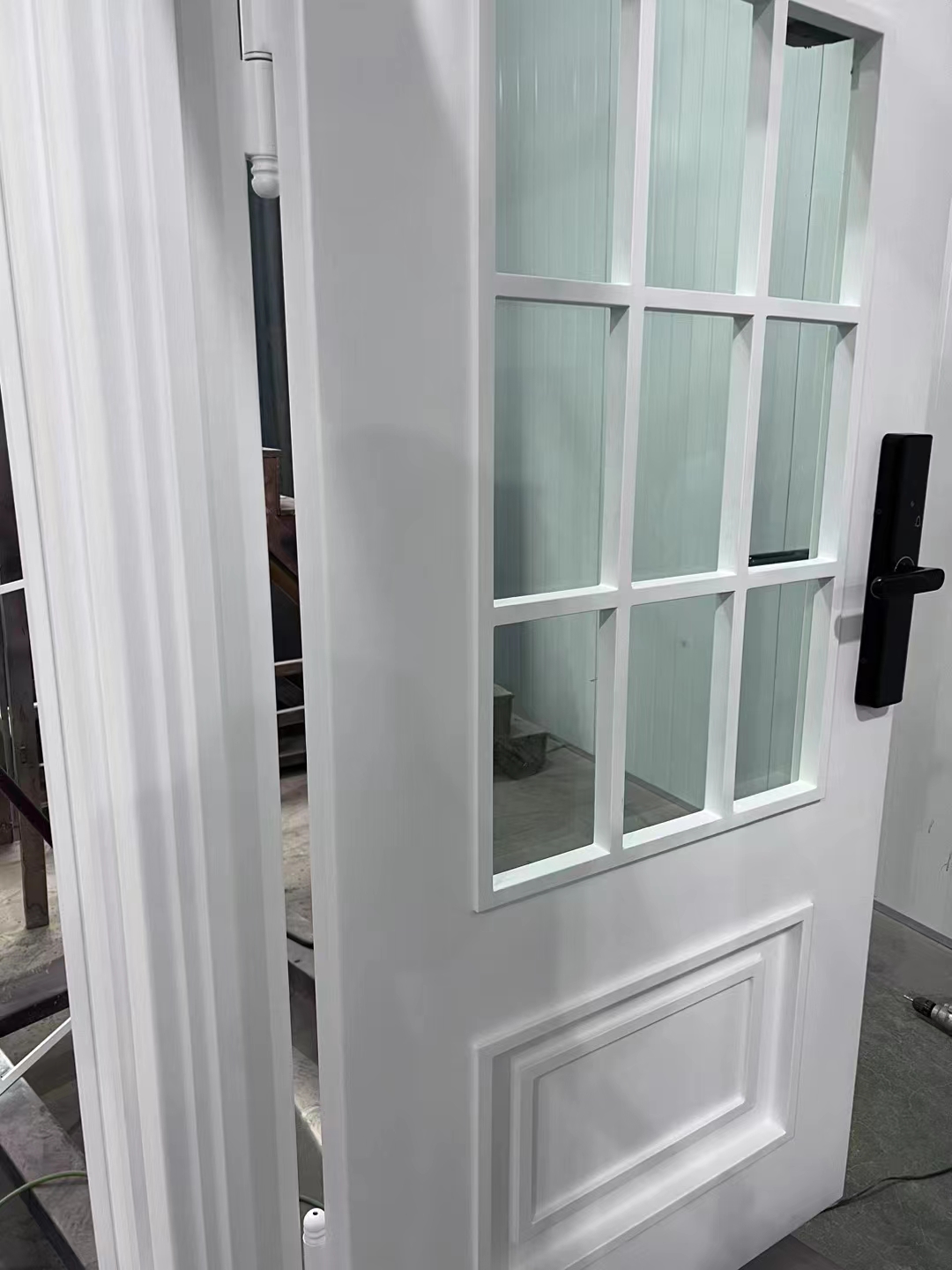 white wrought iron front door