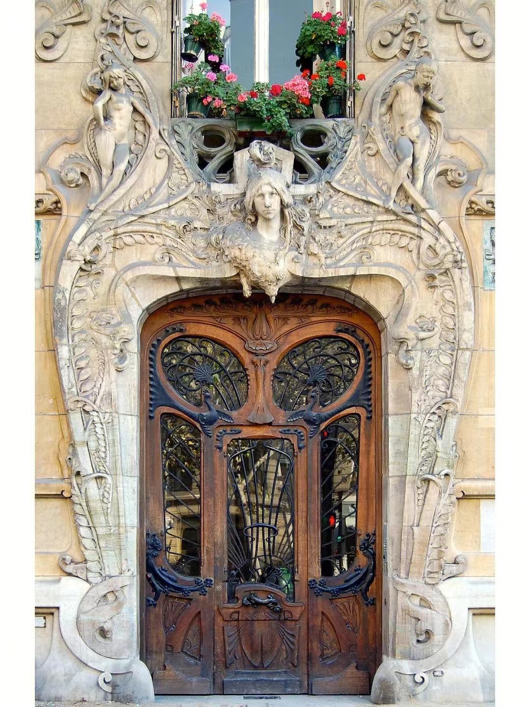 Single panel with both sidelights wrought iron front entry door