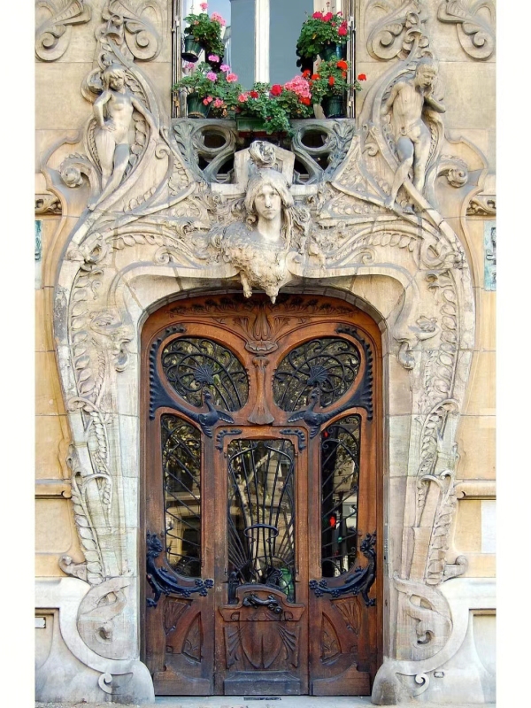 Single panel with both sidelights wrought iron front entry door