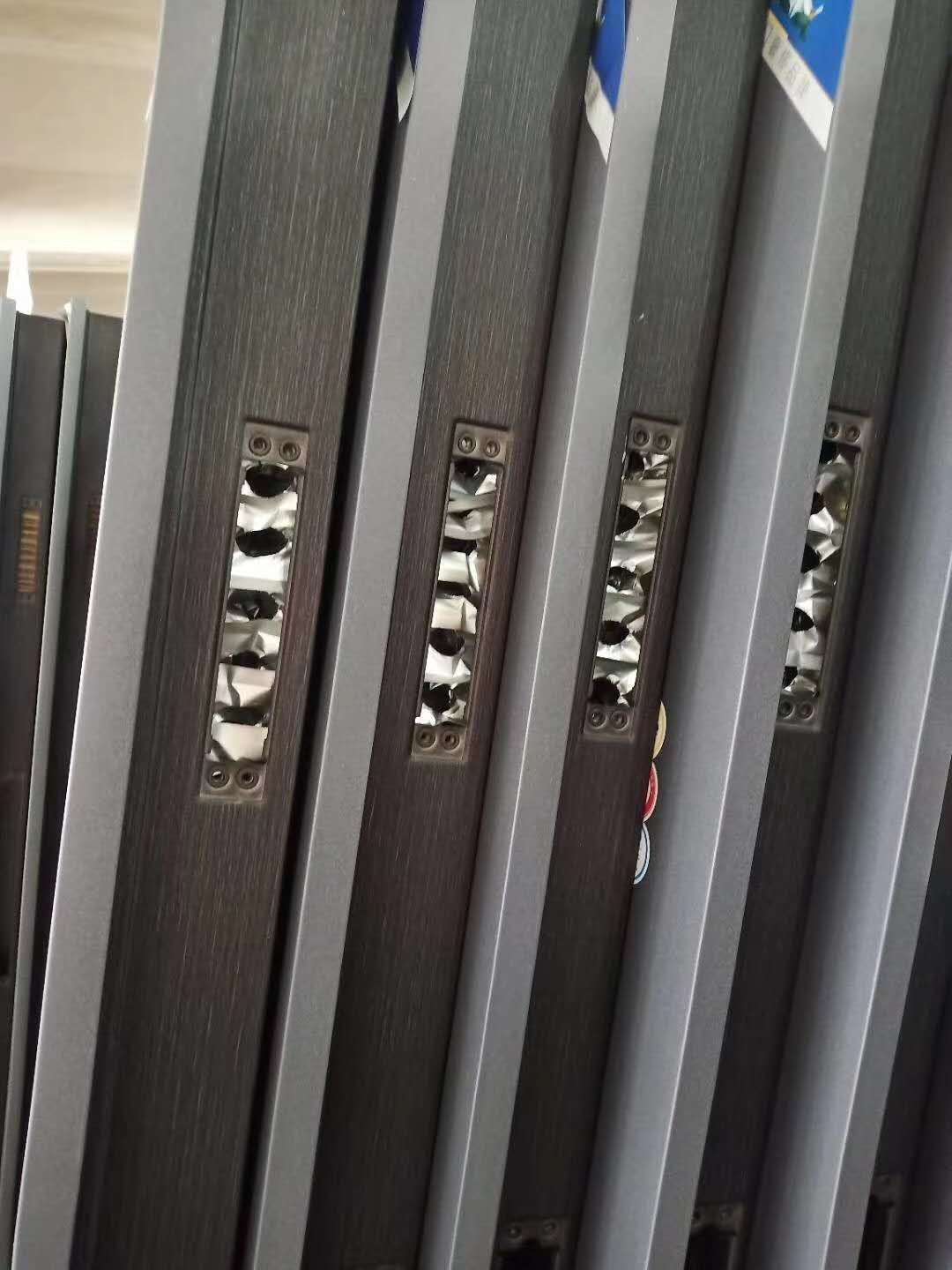 front entry door for modern villa house with smart lock