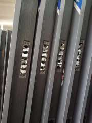 front entry door for modern villa house with smart lock