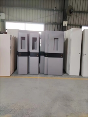 Swing door with S.S kickplate and push plate custom patient room door for hospital