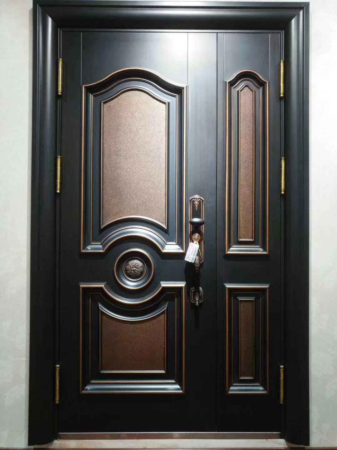 Steel Main House Puerta De Seguridad Steel Door Exterior, Entrance Imitate Bronze Front Security Modern Steel Doors