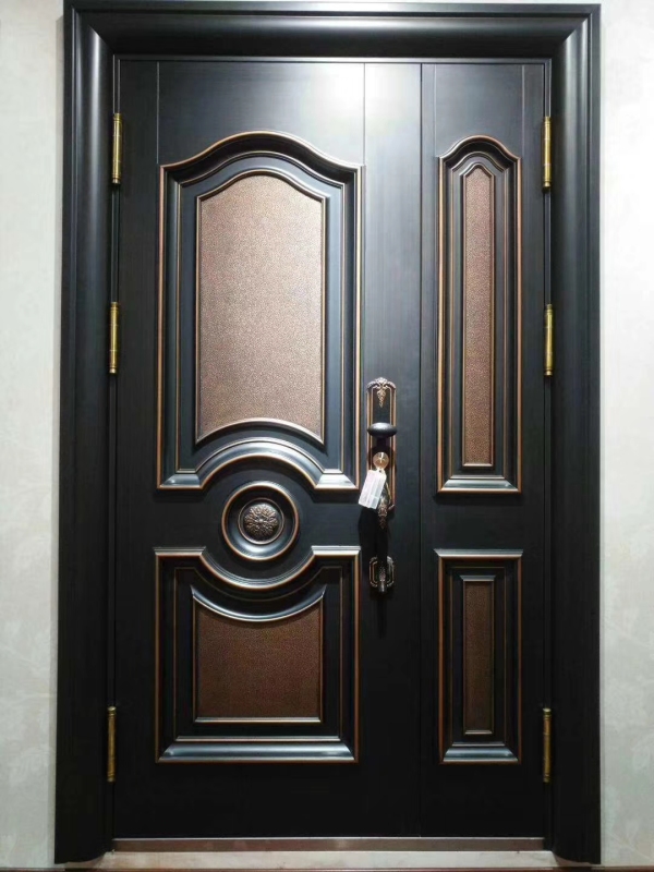 Steel Main House Puerta De Seguridad Steel Door Exterior, Entrance Imitate Bronze Front Security Modern Steel Doors