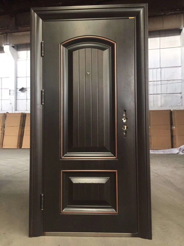Steel Main House Puerta De Seguridad Steel Door Exterior, Entrance Imitate Bronze Front Security Modern Steel Doors