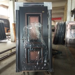 Steel Main House Puerta De Seguridad Steel Door Exterior, Entrance Imitate Bronze Front Security Modern Steel Doors