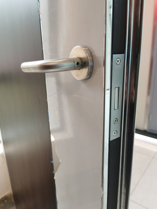 S.S plate and wooden surface finish UL Listed fire rated steel doors with detail drawing
