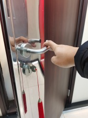 S.S plate and wooden surface finish UL Listed fire rated steel doors with detail drawing