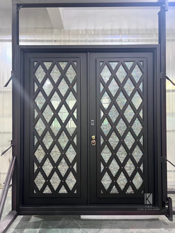 Double iron front door with Arc top